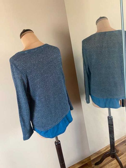 Tchibo granatowy lekki sweter oversize xl 40 42 basic jakosc