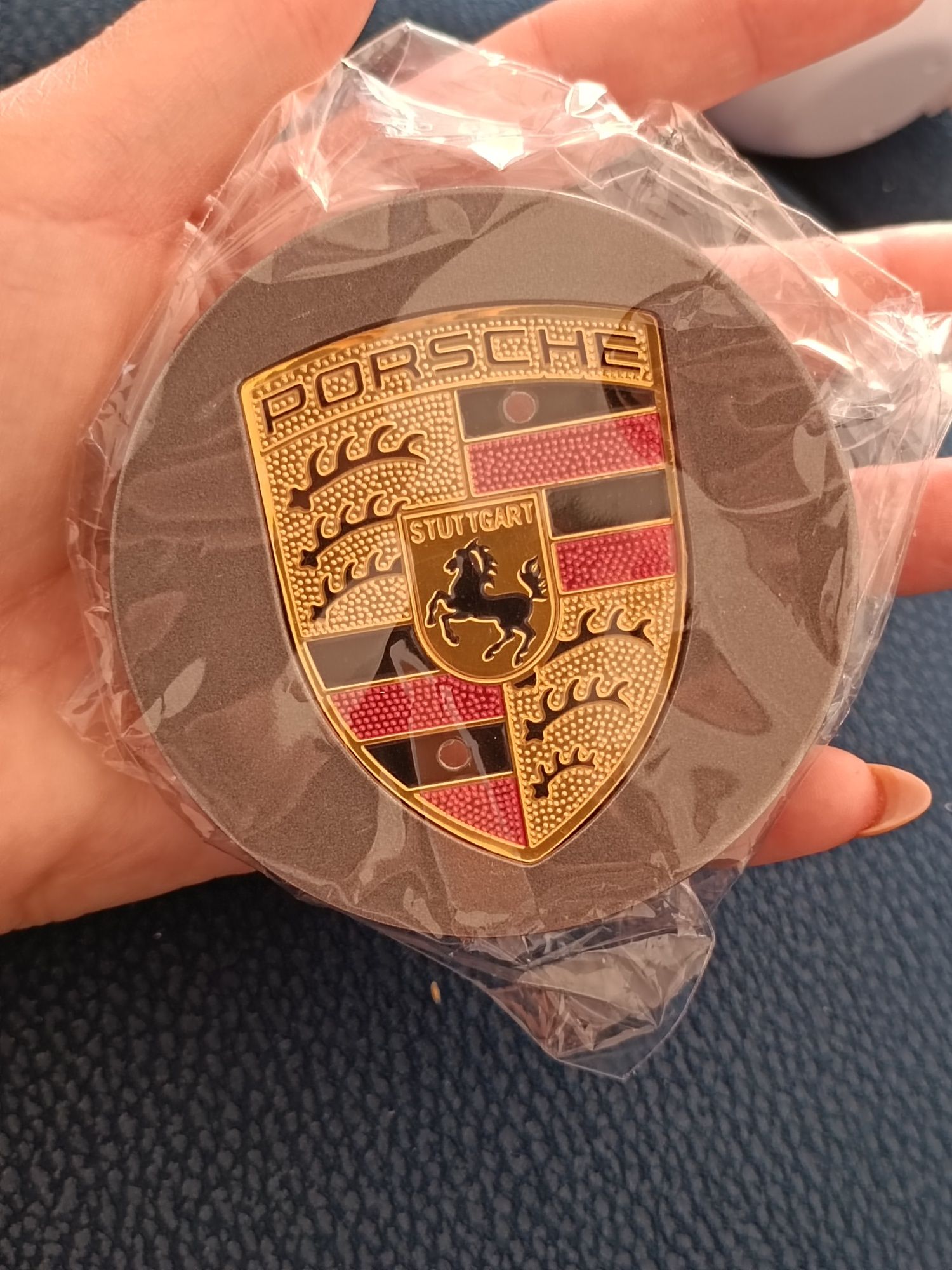 Porsche plastikowe zatyczki kołpaki nowe 8 sztuk