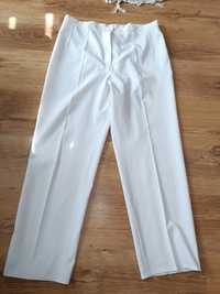Spodnie damskie białe szerokie nogawki 44 wysoki stan XL 42 polskie