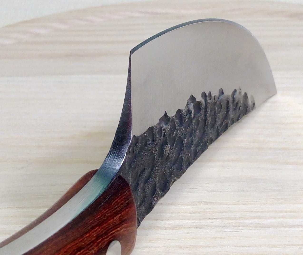 Разделочный кованый нож ручной работы + чехол из натуральной кожи