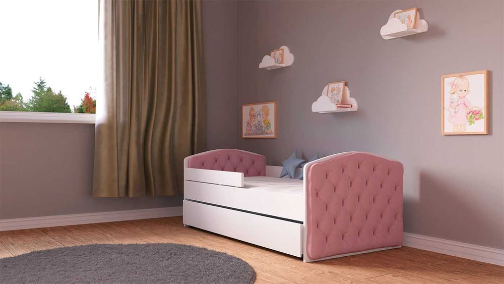 Łóżko tapicerowane dla dziewczynki 80x160 lub 70x140