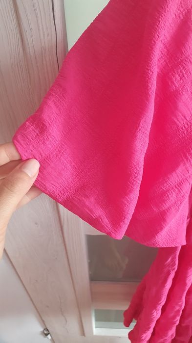 Sukienka shein r.xs/s różowa bufki romantyczna