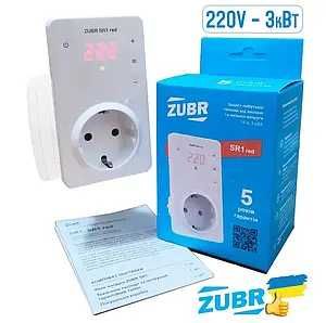 Реле напруги 1ф в розетку 16А SR1 red  ZUBR