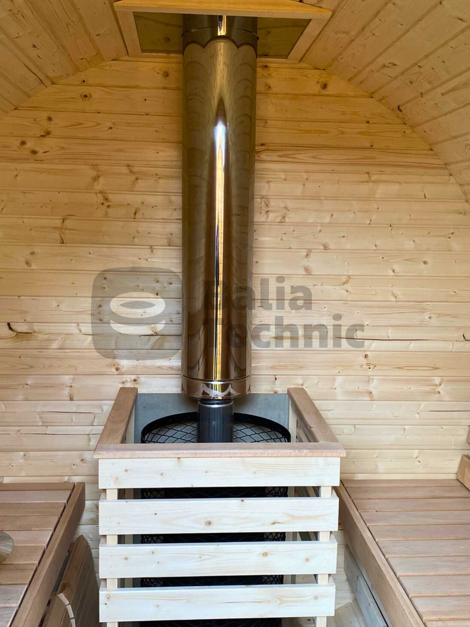 Sauna Ogrodowa Beczka z Tarasem 250cm Od Ręki