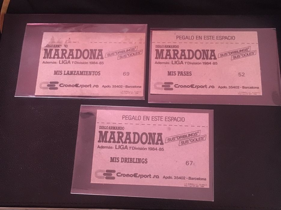 Cartas/cromos Maradona,Futre,M.van Basten,Bakero,raros