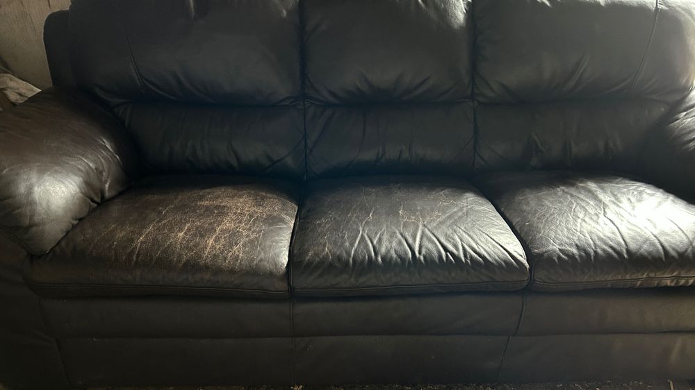 Kanapa skórzana bardzo ciemny brąz