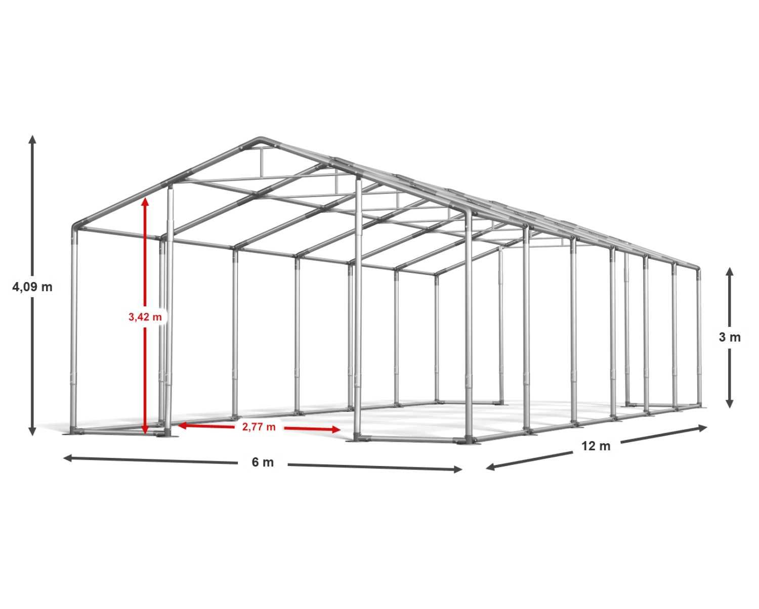 6x12x3m Namiot Magazynowy Przemysłowy Hala namiotowa