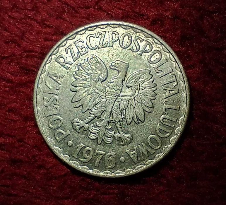 Moneta - 1 złoty Rzeczpospolita Ludowa, Polska moneta, 1976