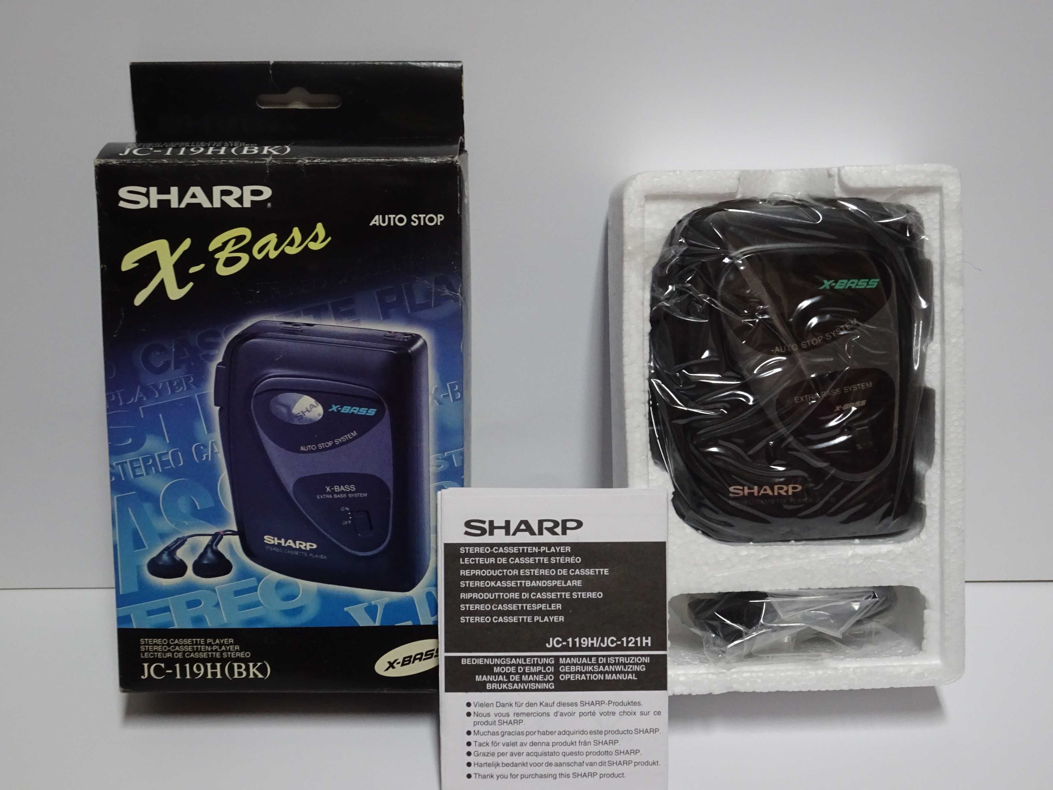 NOWY Walkman SHARP JC-119X(BK) ,Odtwarzacz Kasetowy - 1998r.- OKAZJA !