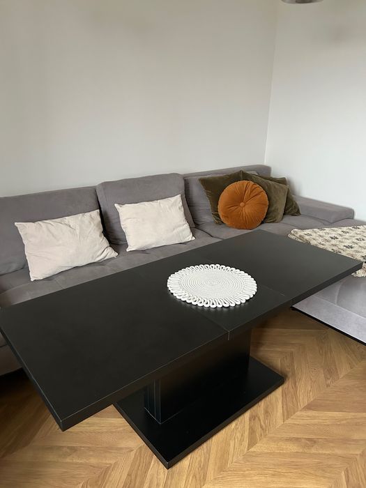 Ławostół czarny rozkładany, regulowany, Agata Meble