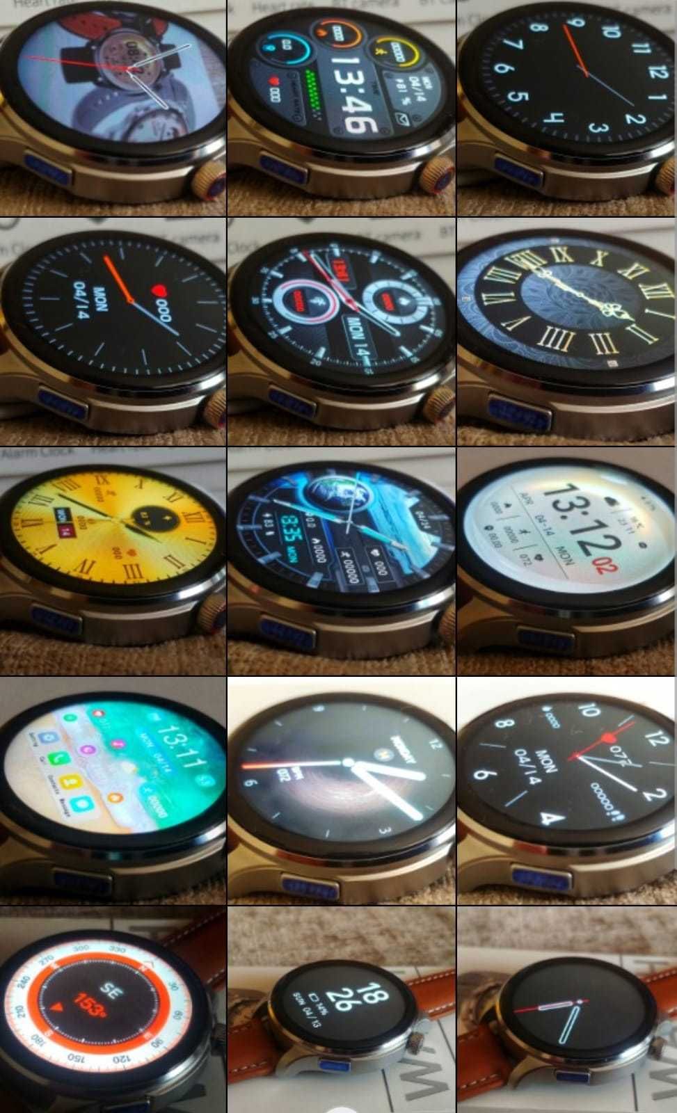 SmartWatch M13. Metalowy, srebrny mat+jasnobrązowy