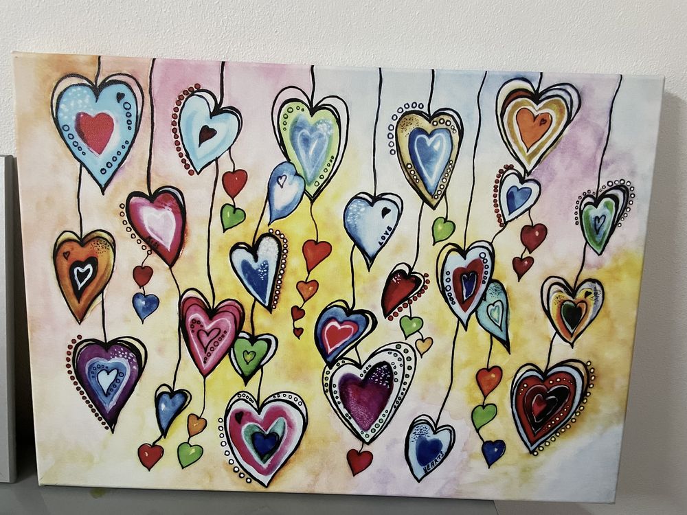 Quadro com coracões