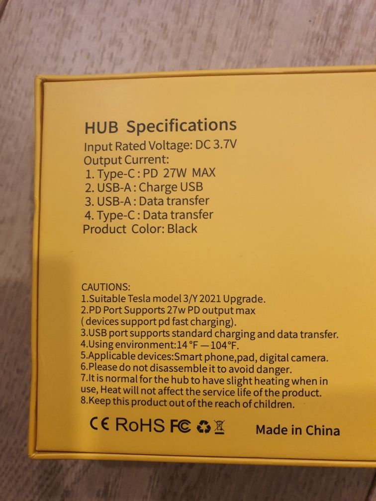 USB e Type C para Tesla 3 e Y
