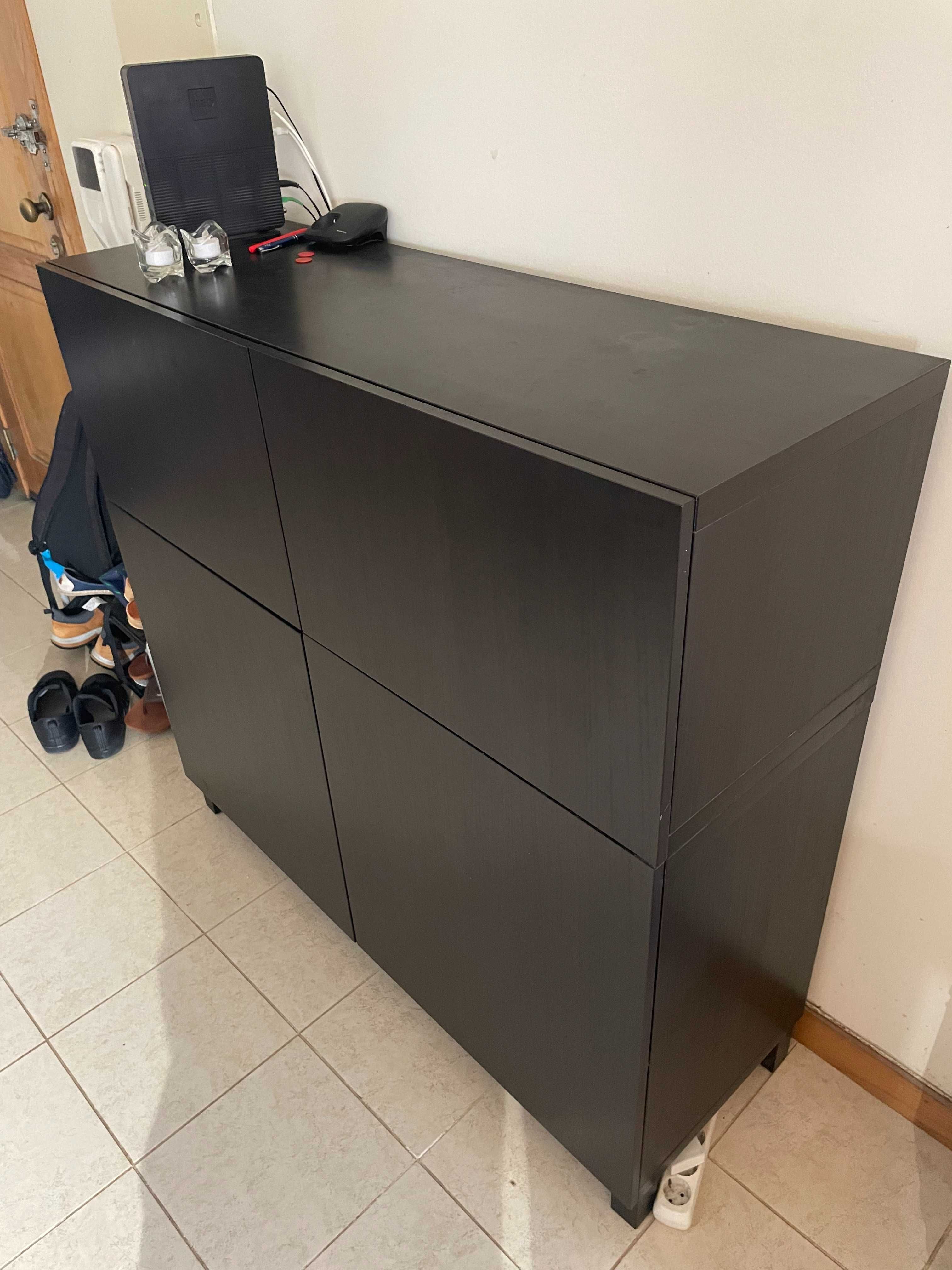 Armário IKEA Besta preto/castanho 120x40x102