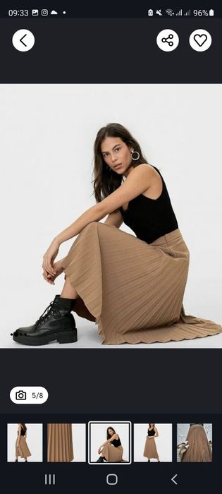 Бежева спідниця міді пліссе хс с в ідеальному стані