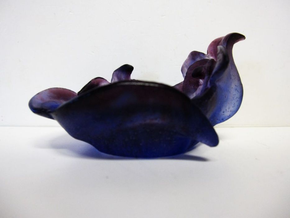 fantástica pequena taça Orquídea em pasta de vidro DAUM Nancy França