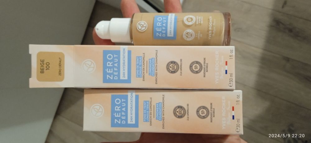 Yves rocher Podkład zero niedoskonałości beige beż 100