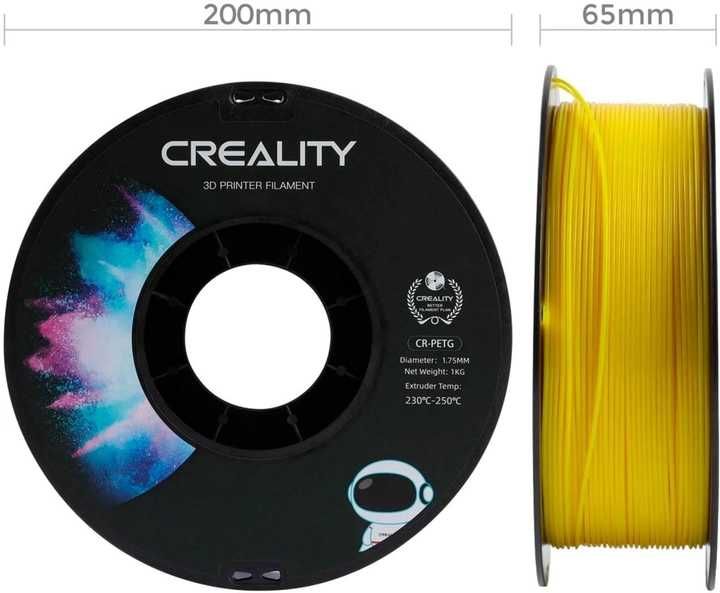 PETG-пластик Creality філамент для 3D принтера 1.75 мм 1 кг Жовтий