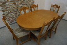 Stół Dębowy DUŻY Rozkładany do 260  cm  + 6 Krzeseł   (l-153 )  -20%