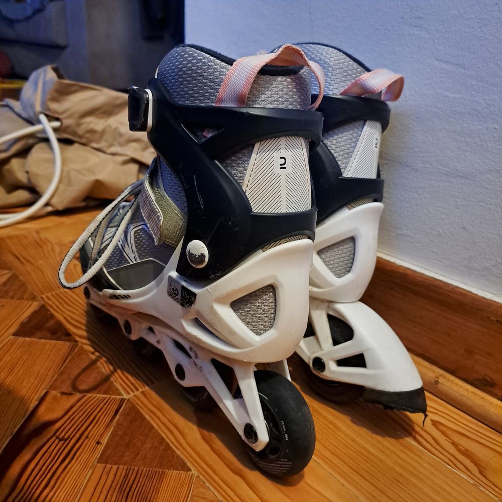 Patins + protecões - Tam: 35-38 - Fit3 Oxelo