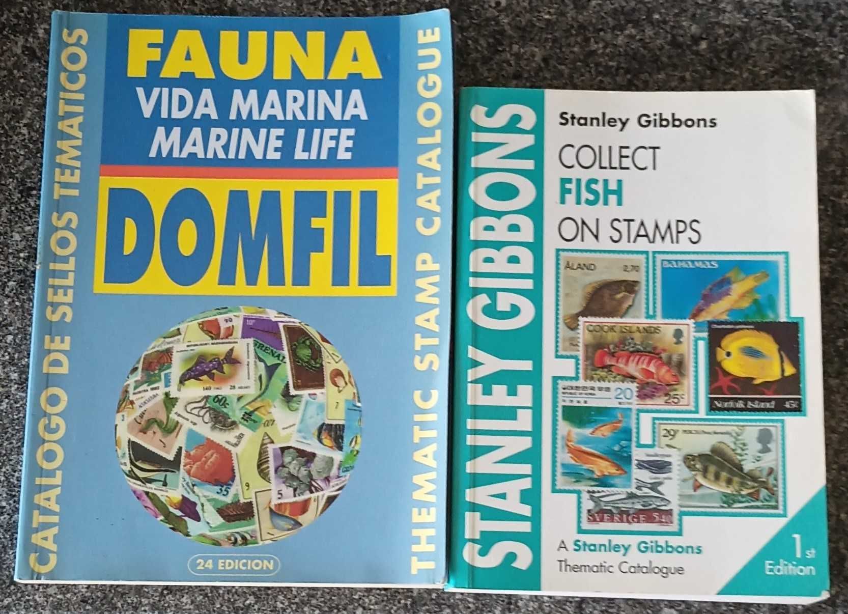 2 Catálogos Filatélicos -Tema Fauna Marinha e Peixes