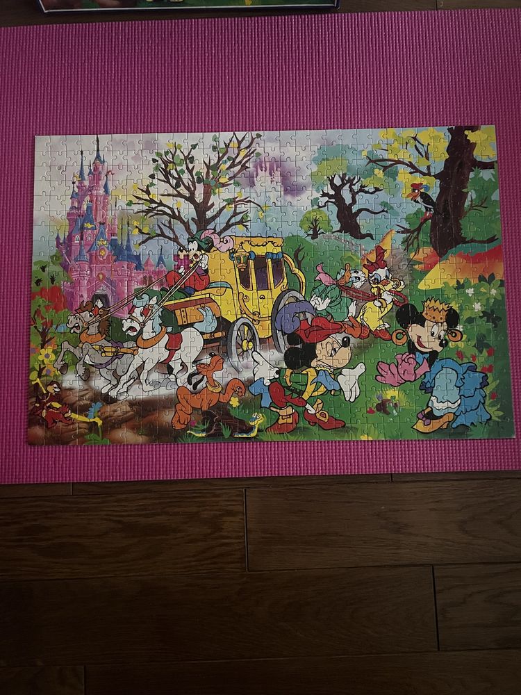 Puzzle kolekcjonerskie lata 90-te PRL Disney 600 sztuk Mickey Minnie