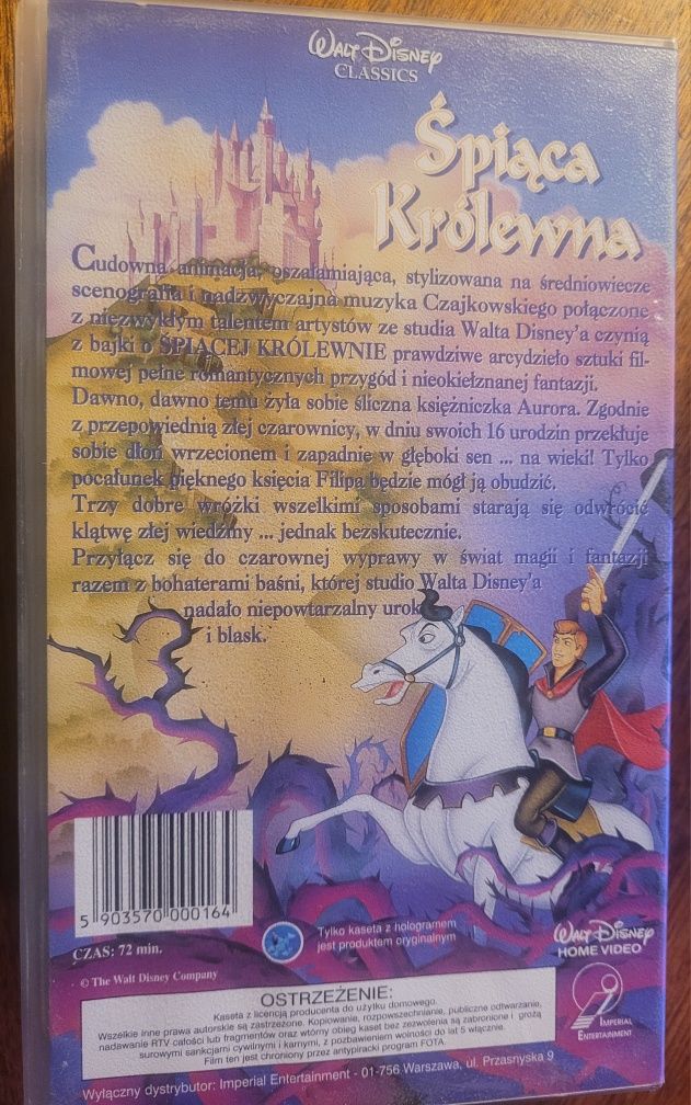 VHS Śpiąca Królewna 1993 Disney / Dubbing PL