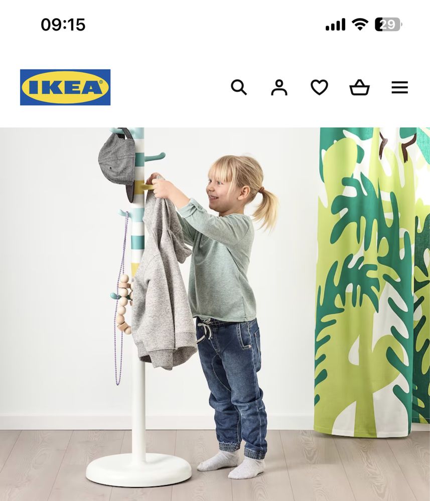 IKEA Krokid wieszak biały wielobarwny 128 cm