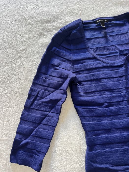 Vestido justo azul escuro Mango