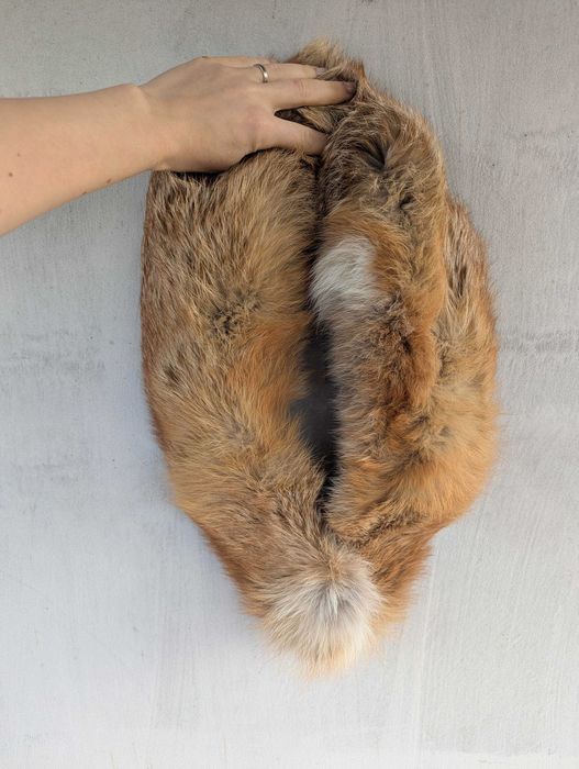 kołnierz z lisa rudego piękny elegancki