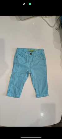 Spodnie jeansowe niebieskie z gumką niemowlęce