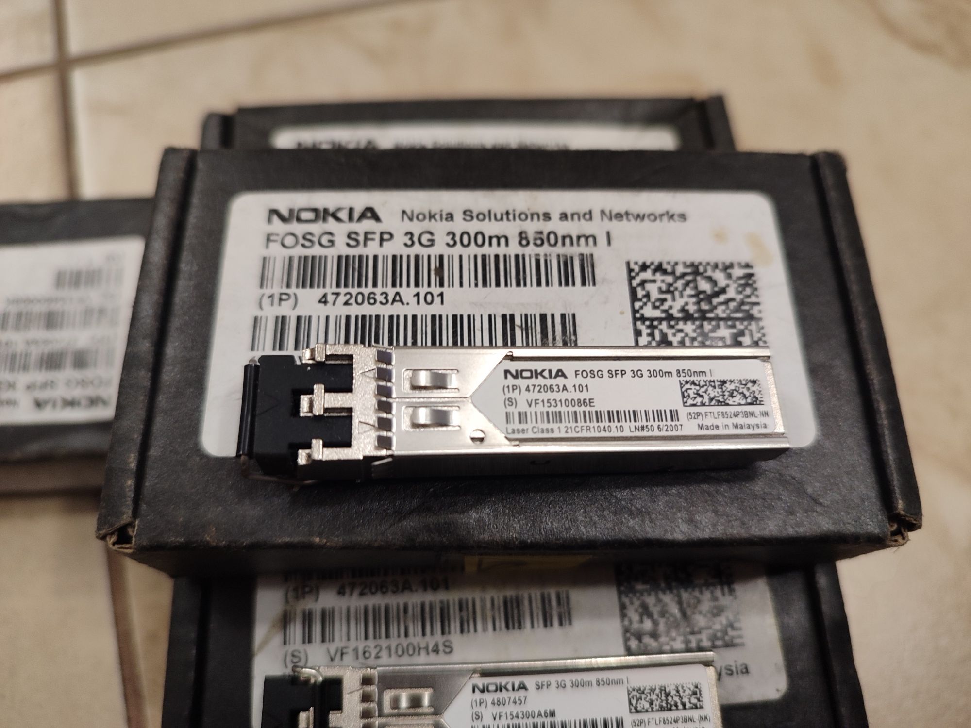 Moduł światłowodowy multimodowy NOKIA SFP 3G 300m 850nm L 10sztuk