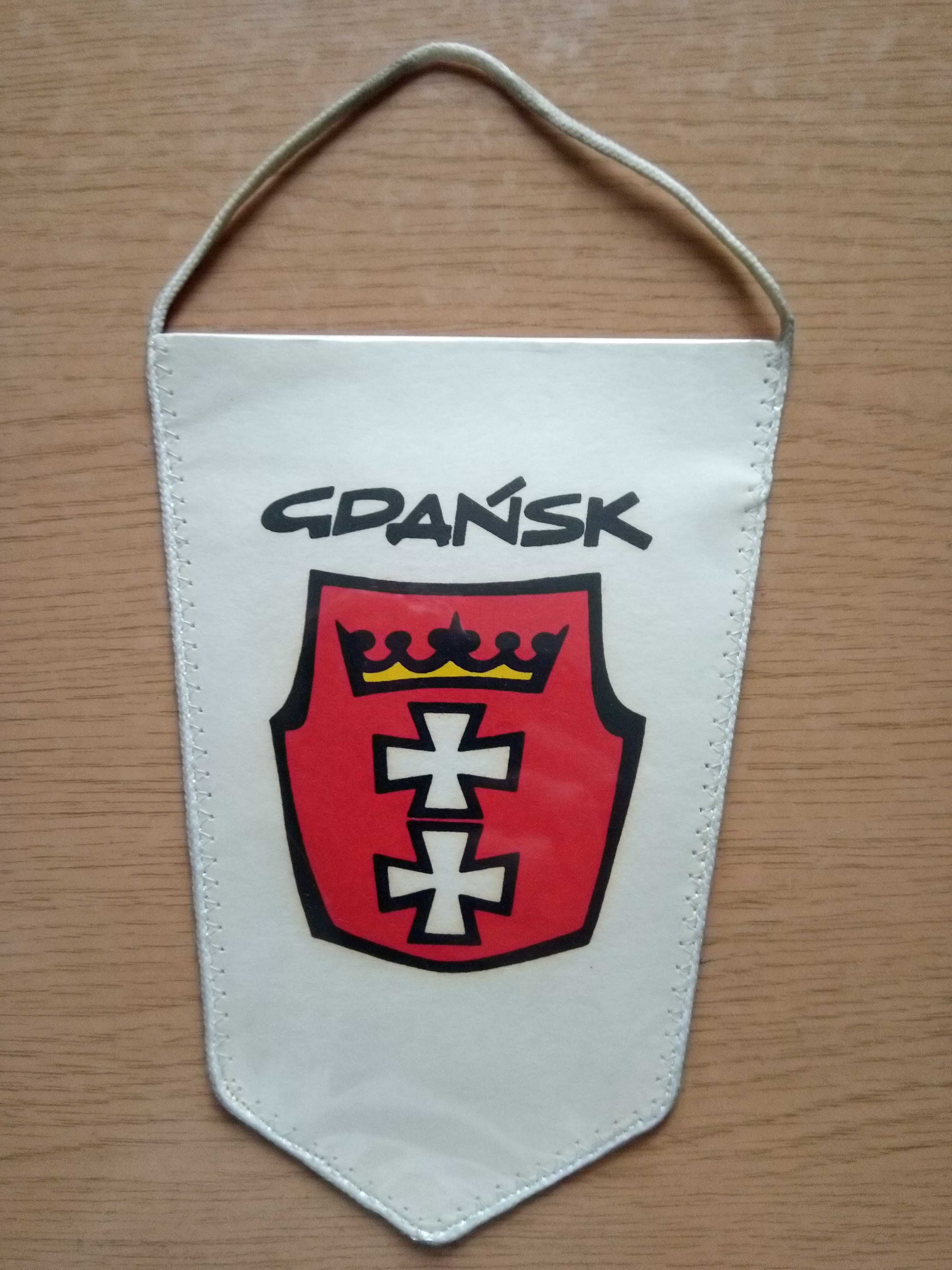 Proporczyk Gdańsk lata 70/80-te PRL orzeł bez korony