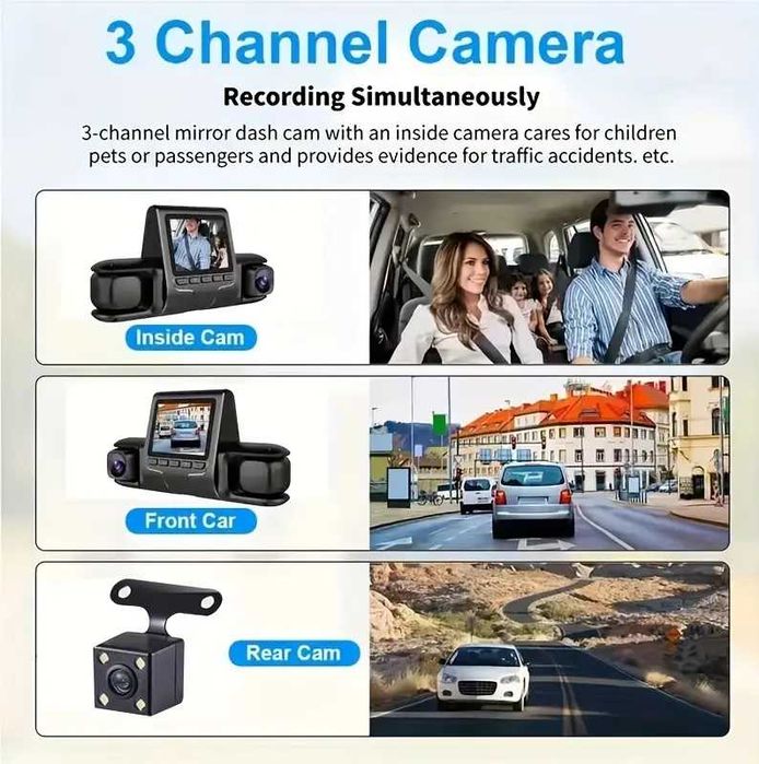 Новый видеорегистратор Dash Cam HD1080p  с камерой заднего вида