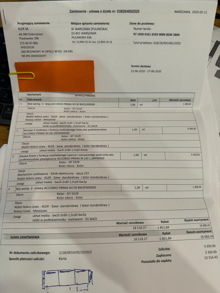 Kanapa skórzana KLER