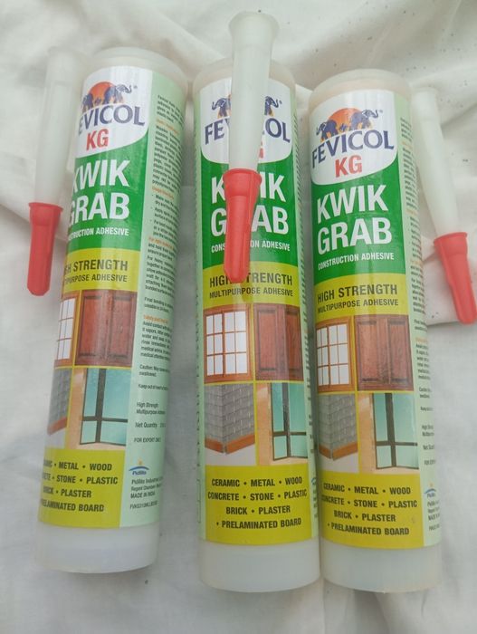 Высокопрочный многоцелевой строительный клей 3 флакона.
