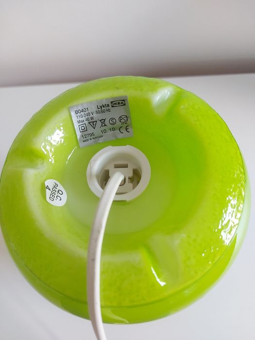 Ikea Lykta lampka nocna zielona klasyk lata 80