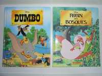 Livros antigos Disney capa dura Dumbo Robin dos Bosques