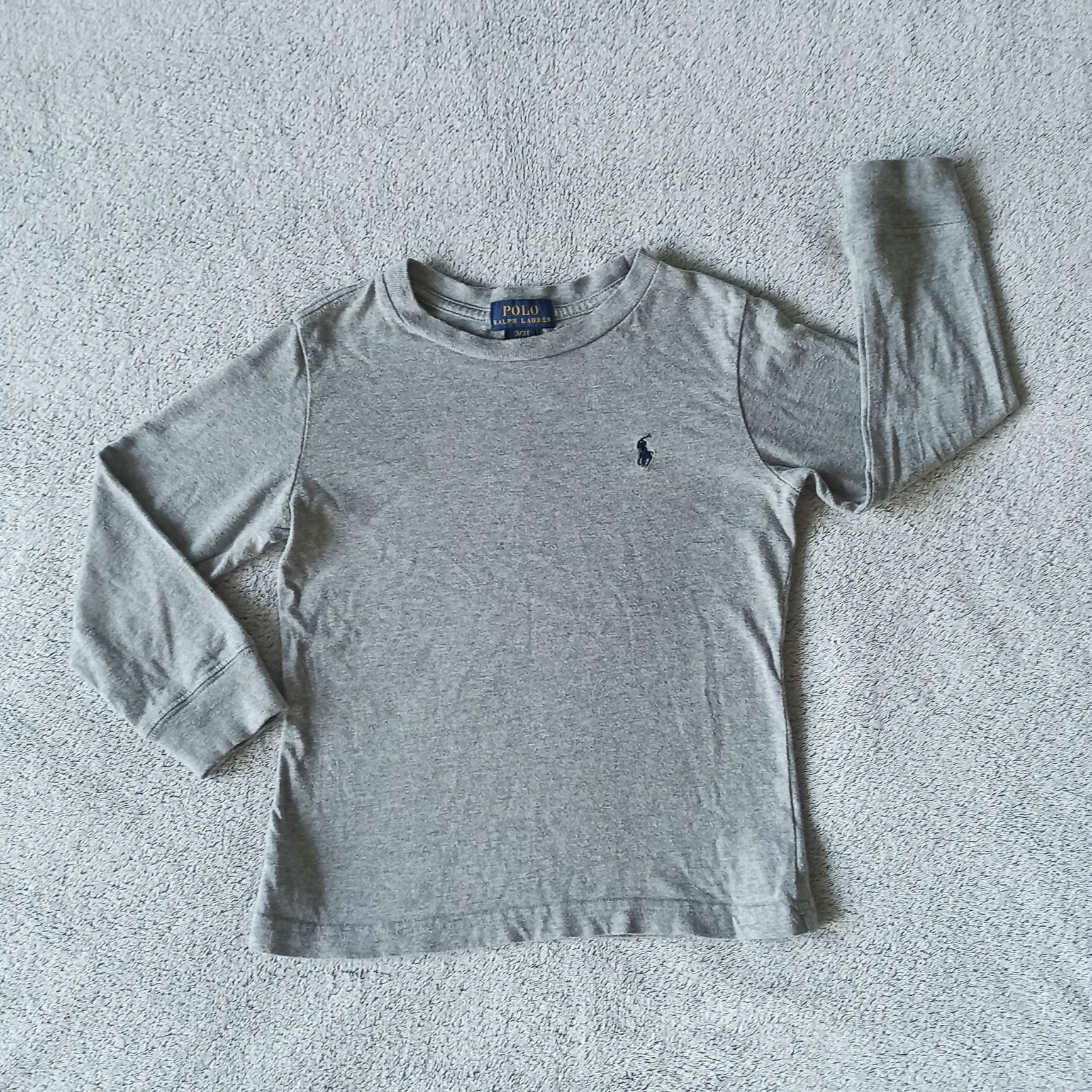 Ralph Lauren koszulka długi rękaw 98 szara bluzka stan bdb