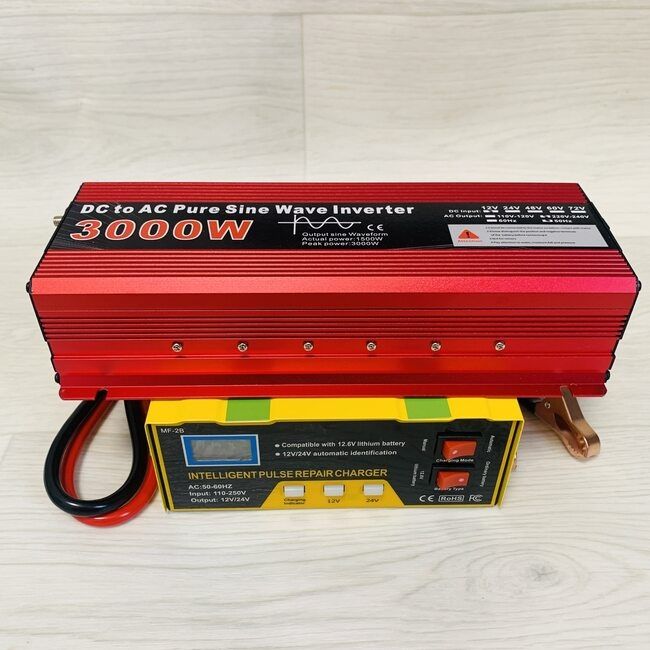 Інвертор 3000 вт з чистою синусоїдою та зарядним пристроєм