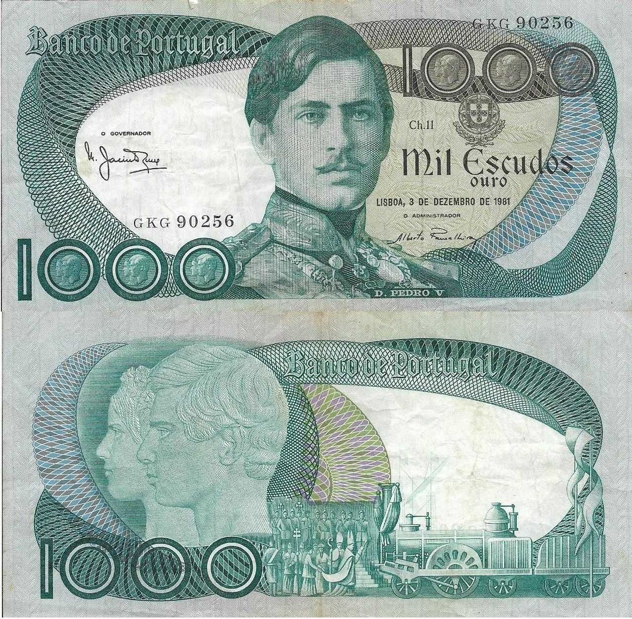 Portugal - - - 1.000$00 - D. Pedro V - - - - - Notas