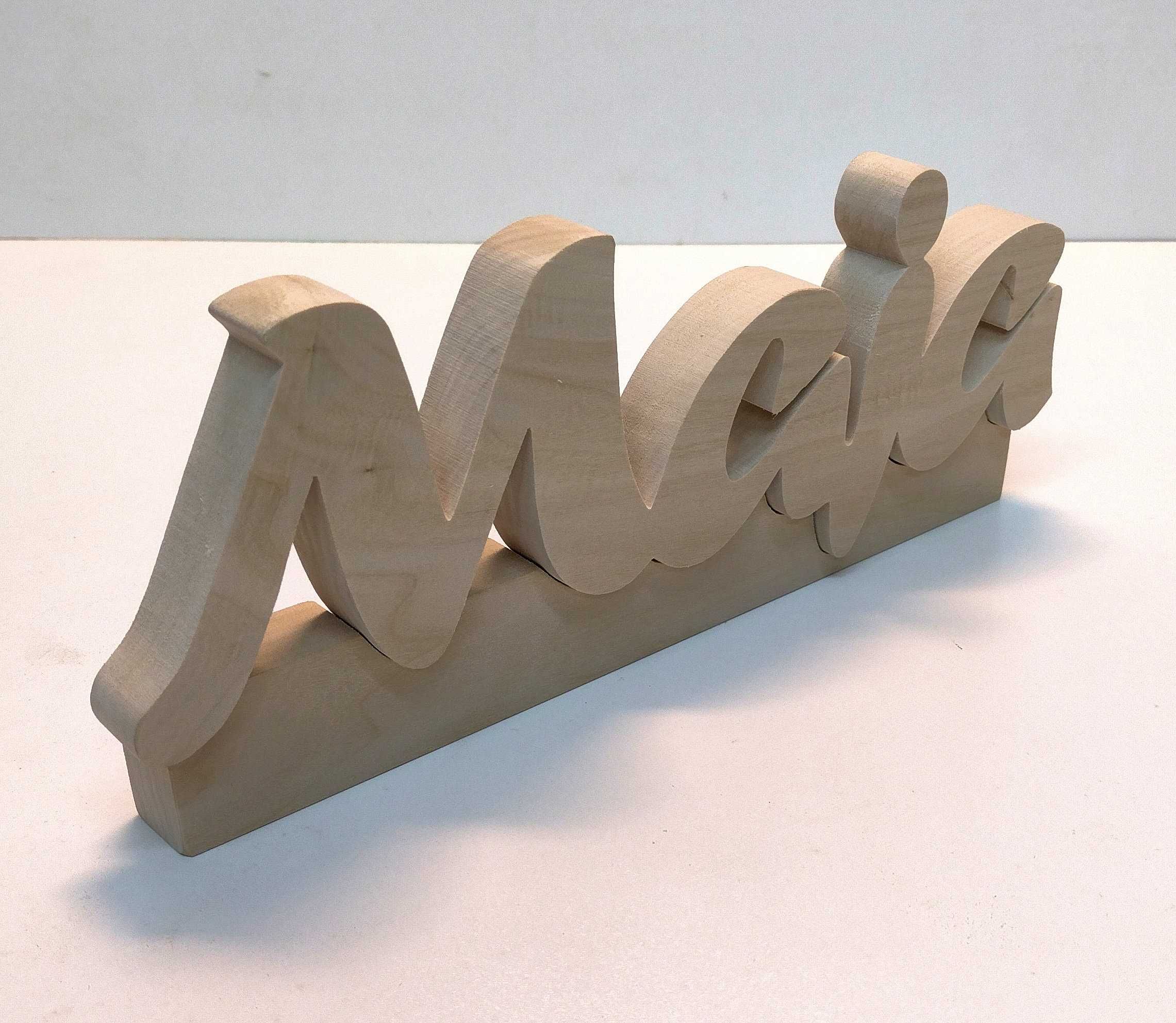 Maja Imię dziecka Napis z drewna 30cm litera 3D