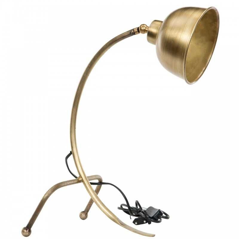 Lampa stołowa metalowa antyczny złoty wys 40cm . 1925