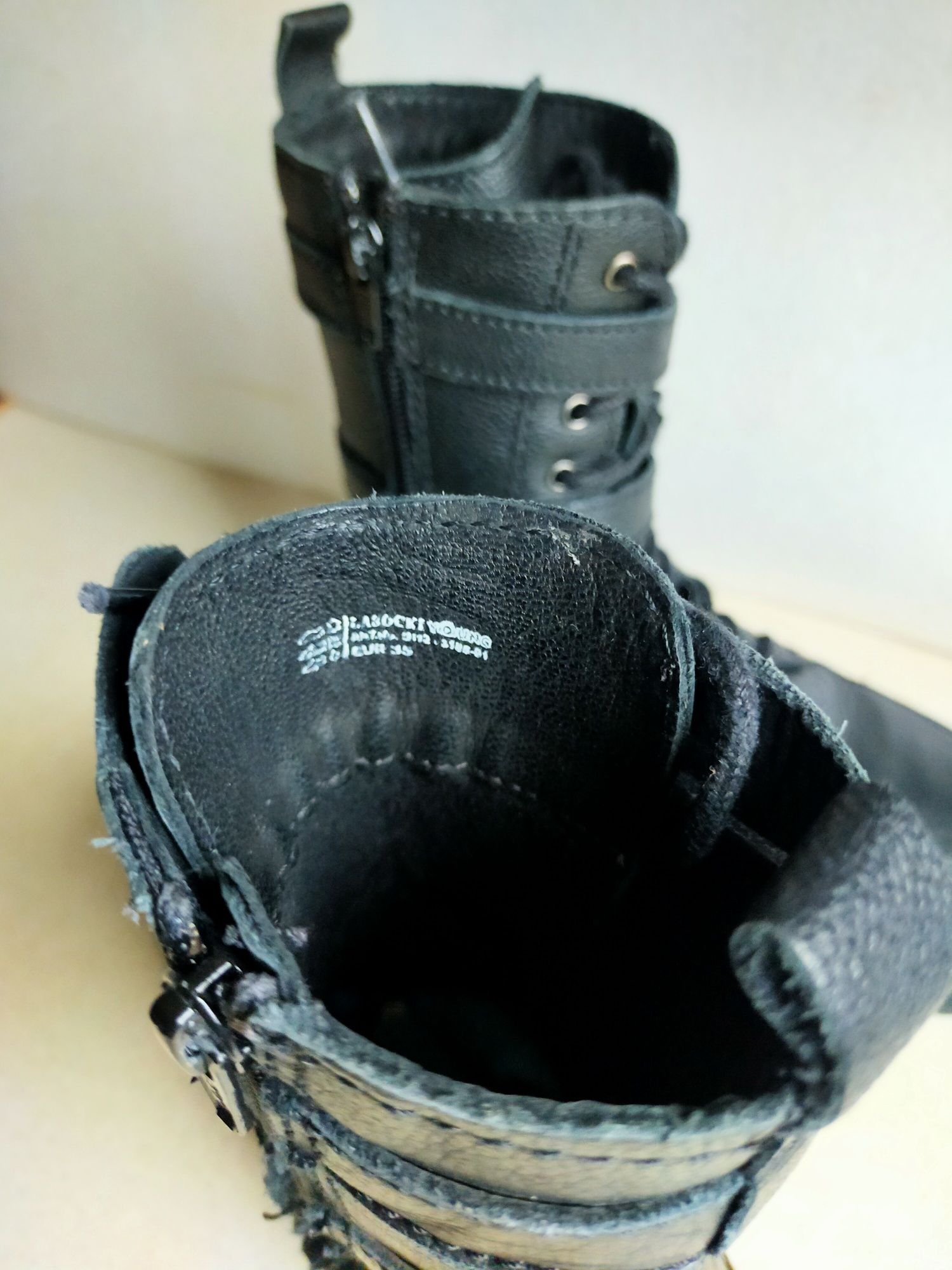 Buty zimowe trapery kozaki Lasocki skórzane 34