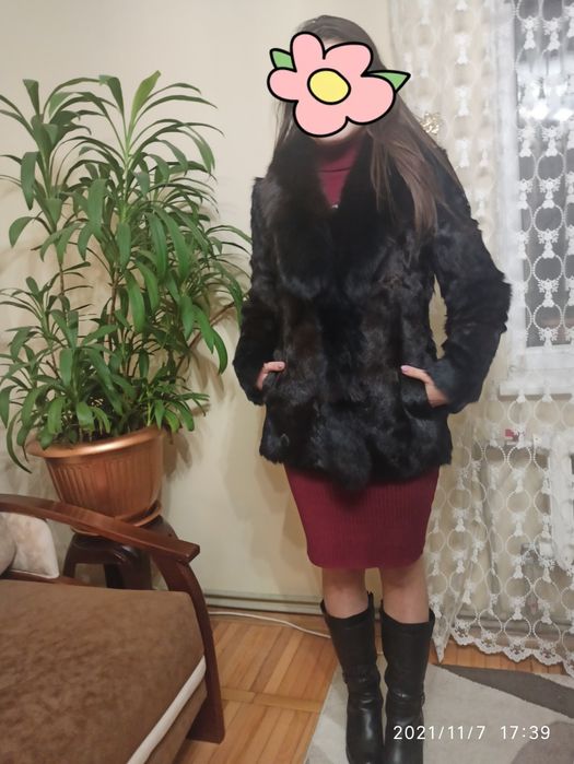 Шуба полушубок песец