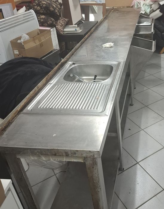 Bancada inox com prateleiras