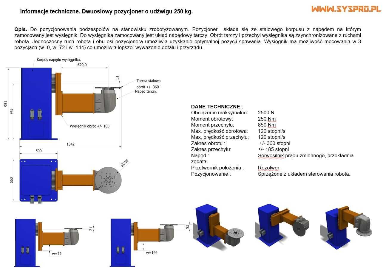 Przemysłowy robot spawalniczy, pozycjoner, obrotnik, CLOOS