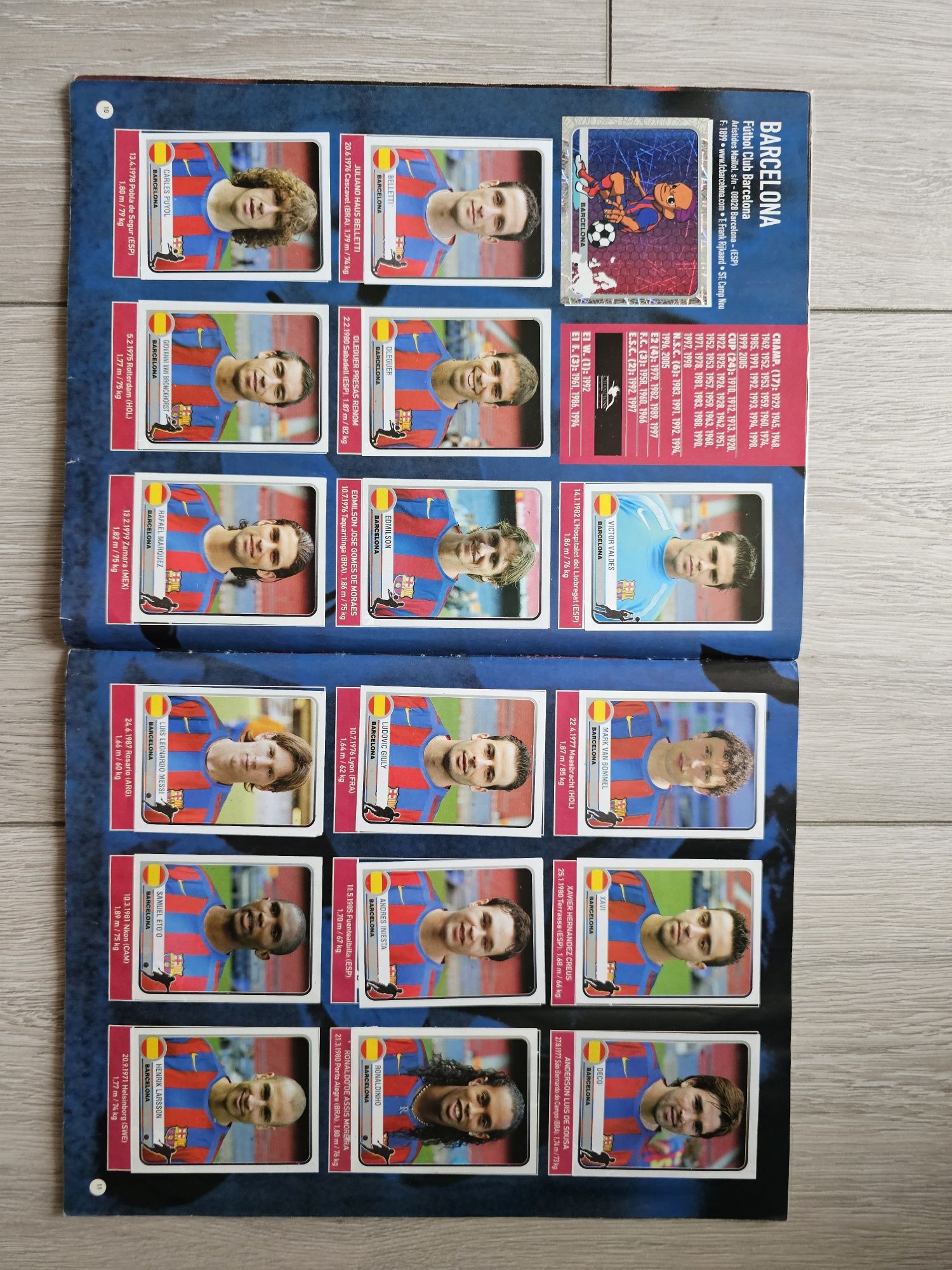 Album Panini Champions Of Europe 2005, pełny