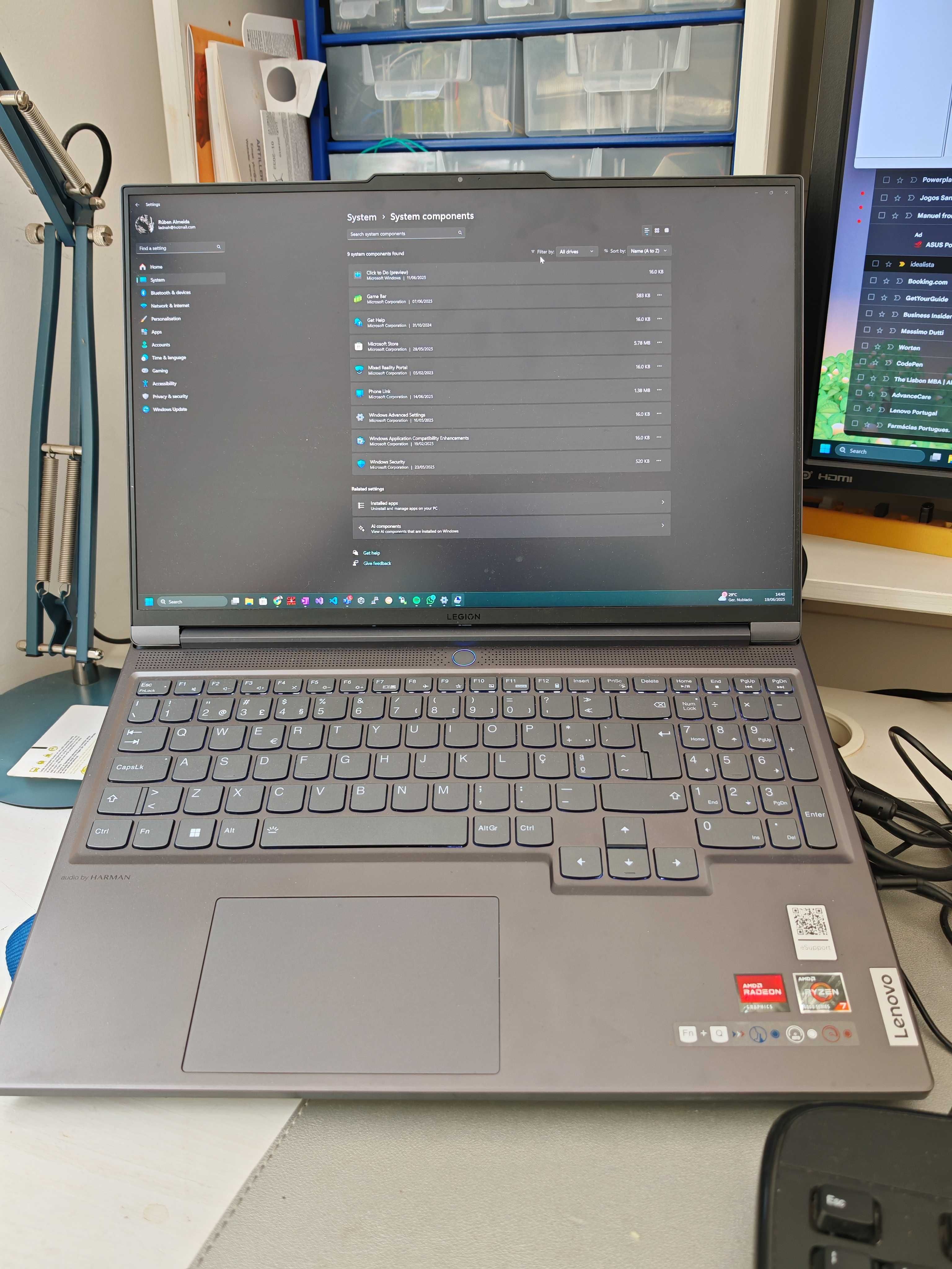 Portátil Lenovo Legion Slim S7 16'' - COMO NOVO!