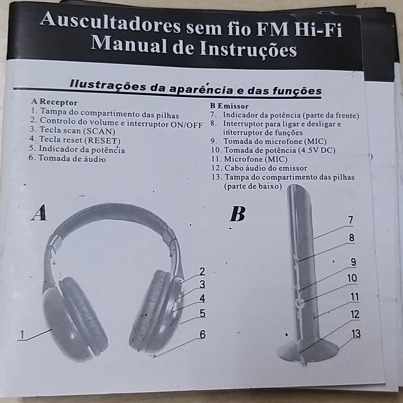 Rádio auscultadores sem fio.